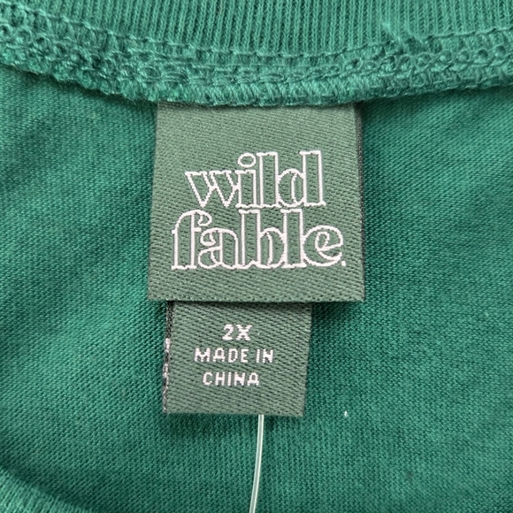 Wild Fable "Go Team" Women's Short Sleeve Graphic T-Shirt . Green. Size 2X. New. - Picture 8 of 9